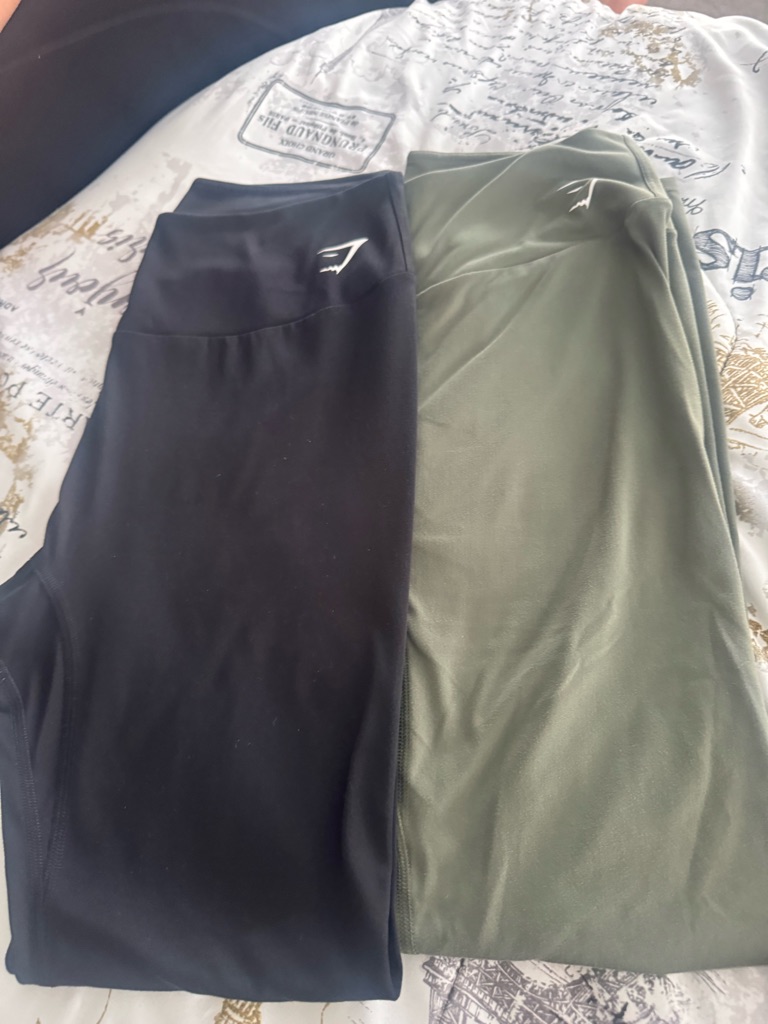Gymshark Black And Olive Green High-Waist Leggings Duo